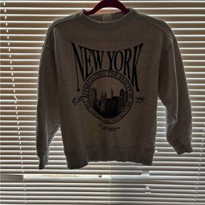 Gray New York Graphic kids Sweater
